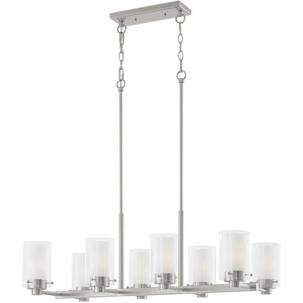 HomeRoots Eight Light Dimmable Chandelier - Modern Cylinder Design with Steel Shades for Elegant Illumination 687610