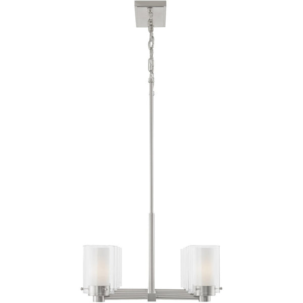 HomeRoots Eight Light Dimmable Chandelier - Modern Cylinder Design with Steel Shades for Elegant Illumination 687610
