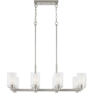 HomeRoots Eight Light Dimmable Chandelier - Modern Cylinder Design with Steel Shades for Elegant Illumination 687610