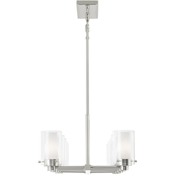 HomeRoots Ten Light Dimmable Chandelier - Modern Elegance, Adjustable Brightness & Stylish Steel Shades for Home 687611