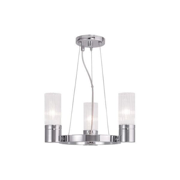 HomeRoots Three Light Dimmable Chandelier with Modern Cylinder Shades for Stylish Ambiance in Any Room 687612