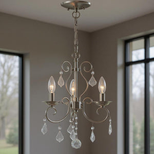 HomeRoots Three Light Dimmable Chandelier – Modern Cylindrical Shades for Stylish, Adjustable Home Illumination 687619