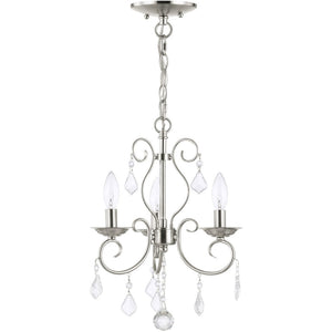 HomeRoots Three Light Dimmable Chandelier – Modern Cylindrical Shades for Stylish, Adjustable Home Illumination 687619
