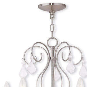 HomeRoots Five Light Dimmable Chandelier with Sleek Cylindrical Shades for Modern Elegance & Warm Ambiance 687621