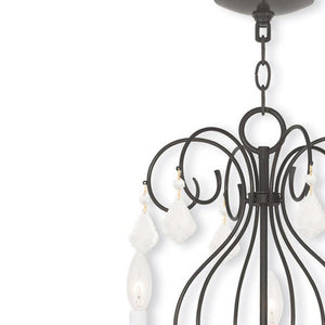 HomeRoots Bronze Nine-Light Dimmable Chandelier with Clear Accents – Elegant Cylinder Design for Modern Spaces 687623