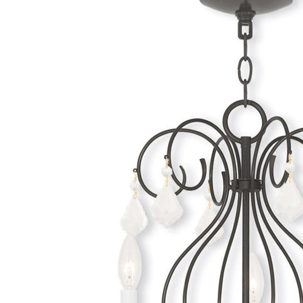 HomeRoots Bronze Nine-Light Dimmable Chandelier with Clear Accents – Elegant Cylinder Design for Modern Spaces 687623