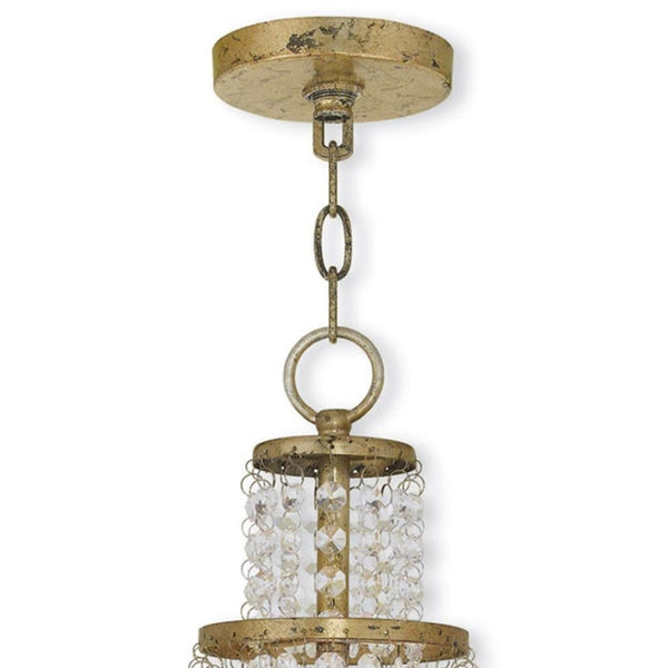 HomeRoots Gold Dimmable Three-Light Chandelier with Off-White Shades – Elegant Metal Fixture for Any Room 687626