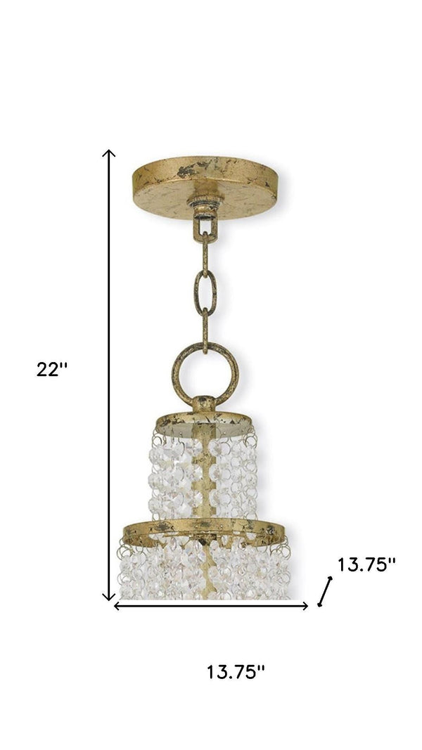 HomeRoots Gold Elegant Dimmable Three-Light Chandelier with Off-White Shades for Modern Interiors & Spaces 687628