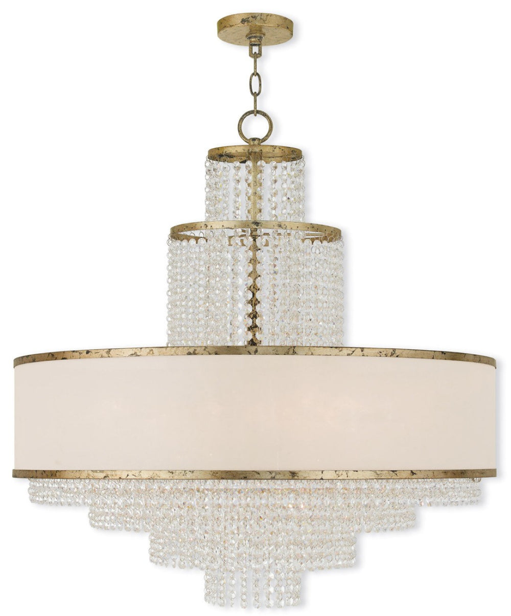 HomeRoots Eight Light Dimmable Chandelier - Contemporary Cylinder Design for Dining Rooms & Living Spaces 687633