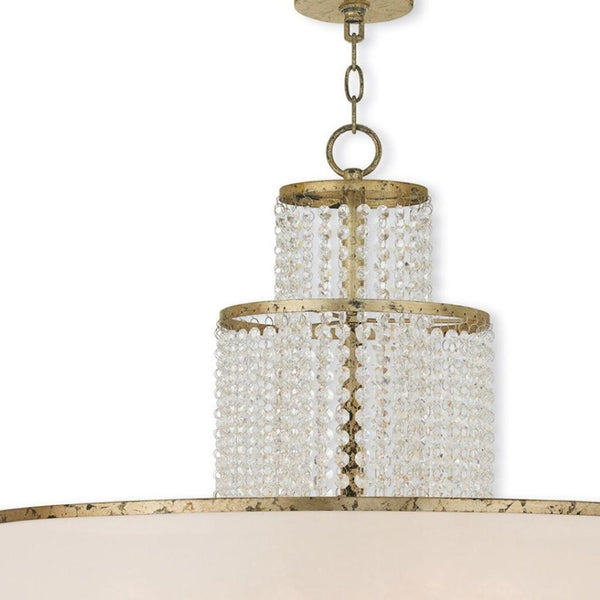 HomeRoots Eight Light Dimmable Chandelier - Contemporary Cylinder Design for Dining Rooms & Living Spaces 687633