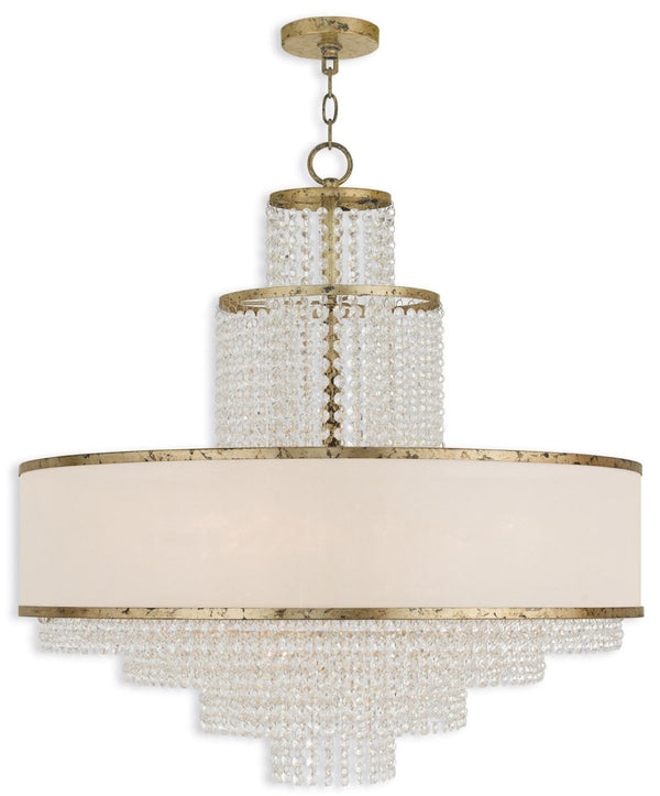 HomeRoots Eight Light Dimmable Chandelier - Contemporary Cylinder Design for Dining Rooms & Living Spaces 687633