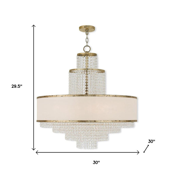 HomeRoots Eight Light Dimmable Chandelier - Contemporary Cylinder Design for Dining Rooms & Living Spaces 687633