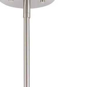 HomeRoots Nickel Four-Light Dimmable Chandelier with Stylish Cream Shades – Modern Elegance for Any Space 687634