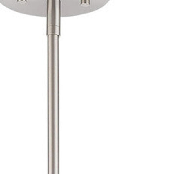 HomeRoots Nickel Four-Light Dimmable Chandelier with Stylish Cream Shades – Modern Elegance for Any Space 687634