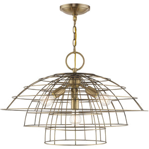 HomeRoots Four Light Dimmable Chandelier – Modern Cylinder Shades for Contemporary Spaces & Adjustable Ambiance 687636