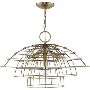 HomeRoots Four Light Dimmable Chandelier – Modern Cylinder Shades for Contemporary Spaces & Adjustable Ambiance 687636