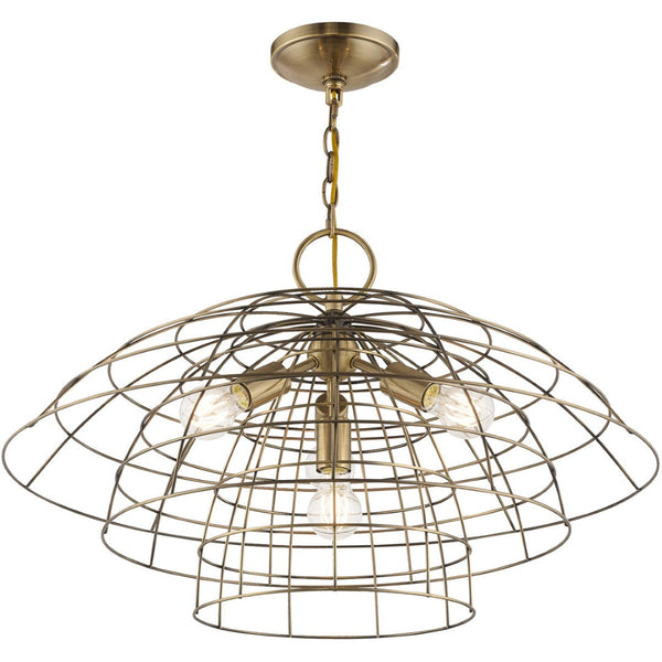 HomeRoots Four Light Dimmable Chandelier – Modern Cylinder Shades for Contemporary Spaces & Adjustable Ambiance 687636