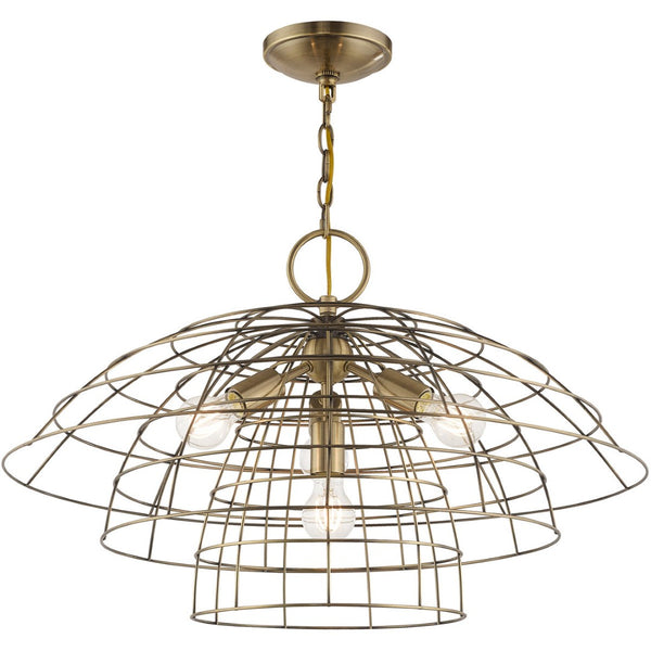 HomeRoots Four Light Dimmable Chandelier – Modern Cylinder Shades for Contemporary Spaces & Adjustable Ambiance 687636