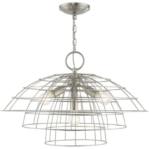 HomeRoots Four Light Dimmable Chandelier – Modern Cylinder Shades for Stylish Illumination in Any Space 687637