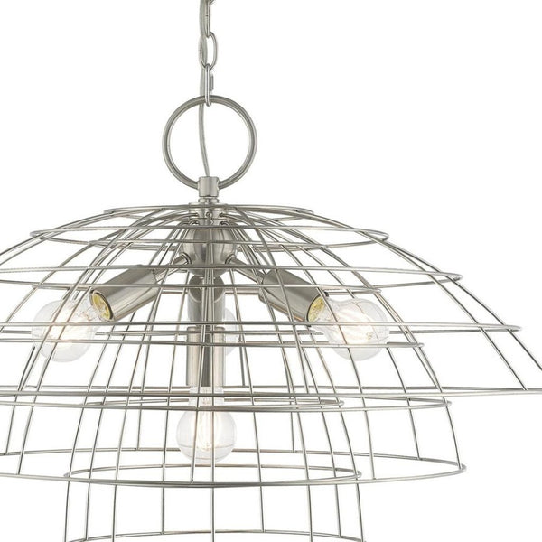 HomeRoots Four Light Dimmable Chandelier – Modern Cylinder Shades for Stylish Illumination in Any Space 687637