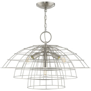 HomeRoots Four Light Dimmable Chandelier – Modern Cylinder Shades for Stylish Illumination in Any Space 687637