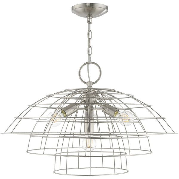 HomeRoots Four Light Dimmable Chandelier – Modern Cylinder Shades for Stylish Illumination in Any Space 687637