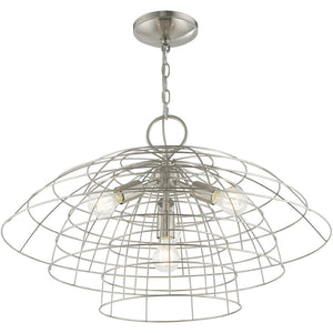HomeRoots Four Light Dimmable Chandelier – Modern Cylinder Shades for Stylish Illumination in Any Space 687637