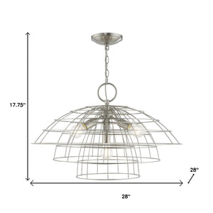 HomeRoots Four Light Dimmable Chandelier – Modern Cylinder Shades for Stylish Illumination in Any Space 687637