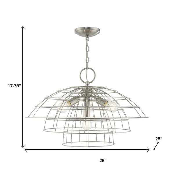 HomeRoots Four Light Dimmable Chandelier – Modern Cylinder Shades for Stylish Illumination in Any Space 687637