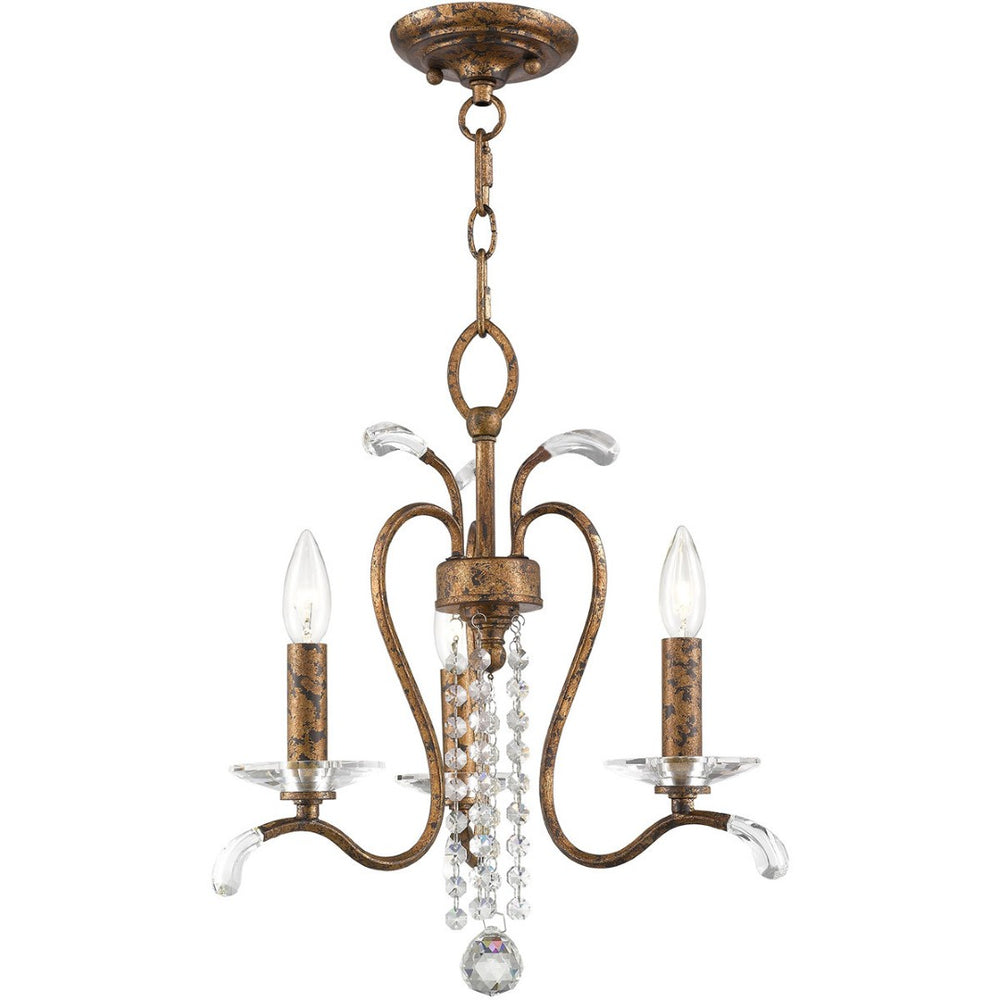 HomeRoots Bronze Three-Light Dimmable Chandelier with Cylinder Shades – Elegant Metal Fixture for Modern Spaces 687638