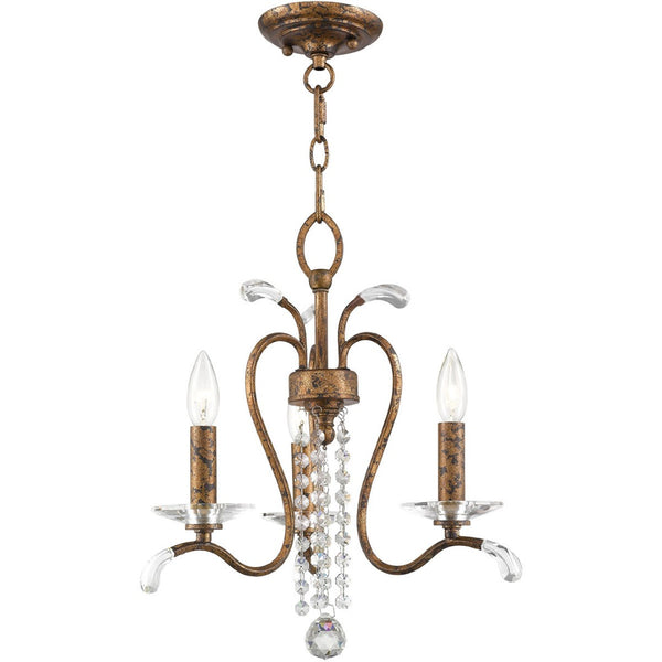 HomeRoots Bronze Three-Light Dimmable Chandelier with Cylinder Shades – Elegant Metal Fixture for Modern Spaces 687638