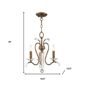 HomeRoots Bronze Three-Light Dimmable Chandelier with Cylinder Shades – Elegant Metal Fixture for Modern Spaces 687638