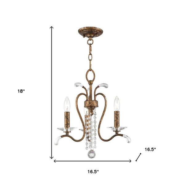 HomeRoots Bronze Three-Light Dimmable Chandelier with Cylinder Shades – Elegant Metal Fixture for Modern Spaces 687638