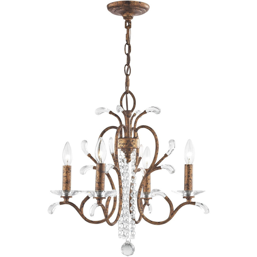 HomeRoots Four Light Dimmable Chandelier - Modern Cylinder Shades, Steel Frame, Ideal for Any Room Ambiance 687640