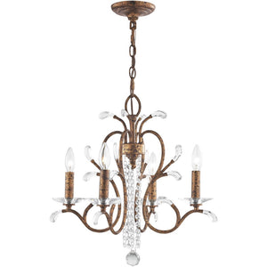 HomeRoots Four Light Dimmable Chandelier - Modern Cylinder Shades, Steel Frame, Ideal for Any Room Ambiance 687640