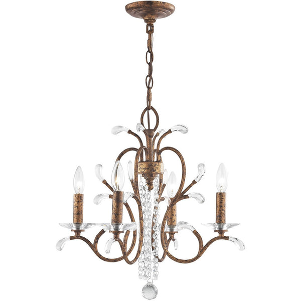 HomeRoots Four Light Dimmable Chandelier - Modern Cylinder Shades, Steel Frame, Ideal for Any Room Ambiance 687640