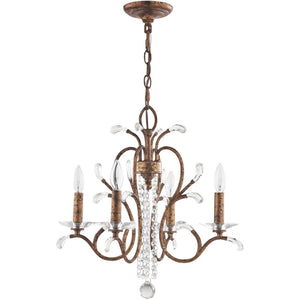 HomeRoots Four Light Dimmable Chandelier - Modern Cylinder Shades, Steel Frame, Ideal for Any Room Ambiance 687640