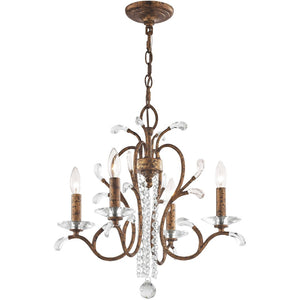 HomeRoots Four Light Dimmable Chandelier - Modern Cylinder Shades, Steel Frame, Ideal for Any Room Ambiance 687640
