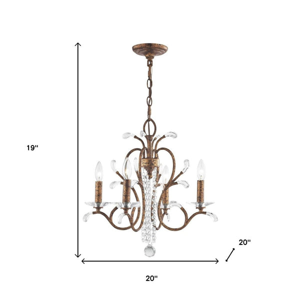 HomeRoots Four Light Dimmable Chandelier - Modern Cylinder Shades, Steel Frame, Ideal for Any Room Ambiance 687640