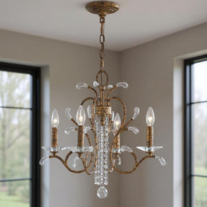 HomeRoots Four Light Dimmable Chandelier - Modern Cylinder Shades, Steel Frame, Ideal for Any Room Ambiance 687640