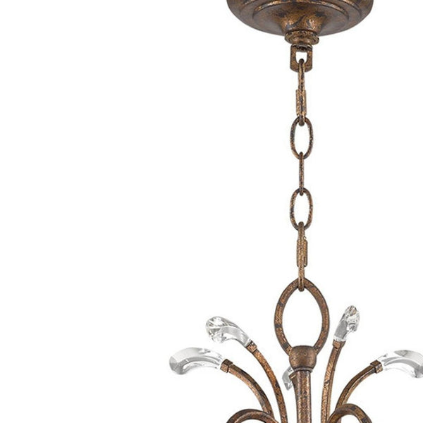 HomeRoots Five Light Dimmable Chandelier with Modern Cylindrical Shades for Stylish Home Ambiance and Illumination 687641