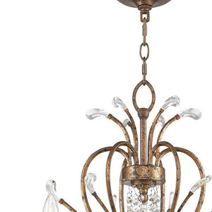 HomeRoots Six Light Dimmable Chandelier with Contemporary Cylinder Shades for Modern Home Elegance & Style 687643