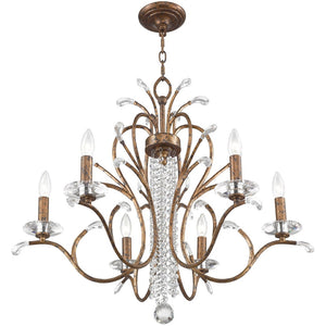 HomeRoots Six Light Dimmable Chandelier with Contemporary Cylinder Shades for Modern Home Elegance & Style 687643