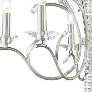 HomeRoots Six Light Dimmable Chandelier – Modern Cylinder Design with Steel Shades for Any Room Ambiance 687644