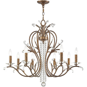 HomeRoots Eight Light Dimmable Chandelier - Modern Steel Design with Cylinder Shades for Versatile Ambiance 687647