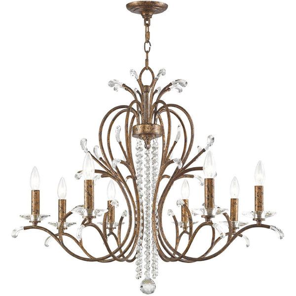 HomeRoots Eight Light Dimmable Chandelier - Modern Steel Design with Cylinder Shades for Versatile Ambiance 687647