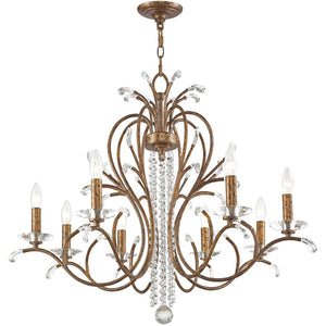 HomeRoots Eight Light Dimmable Chandelier - Modern Steel Design with Cylinder Shades for Versatile Ambiance 687647
