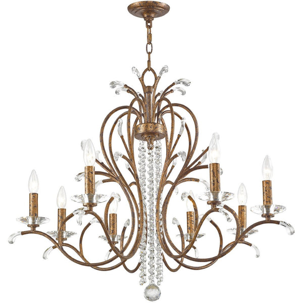 HomeRoots Eight Light Dimmable Chandelier - Modern Steel Design with Cylinder Shades for Versatile Ambiance 687647