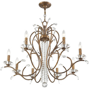 HomeRoots Eight Light Dimmable Chandelier - Modern Steel Design with Cylinder Shades for Versatile Ambiance 687647