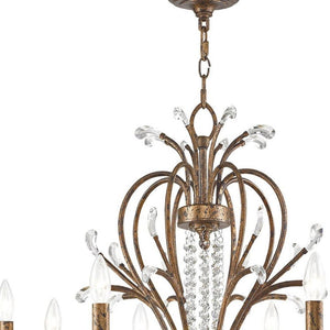 HomeRoots Eight Light Dimmable Chandelier - Modern Steel Design with Cylinder Shades for Versatile Ambiance 687647